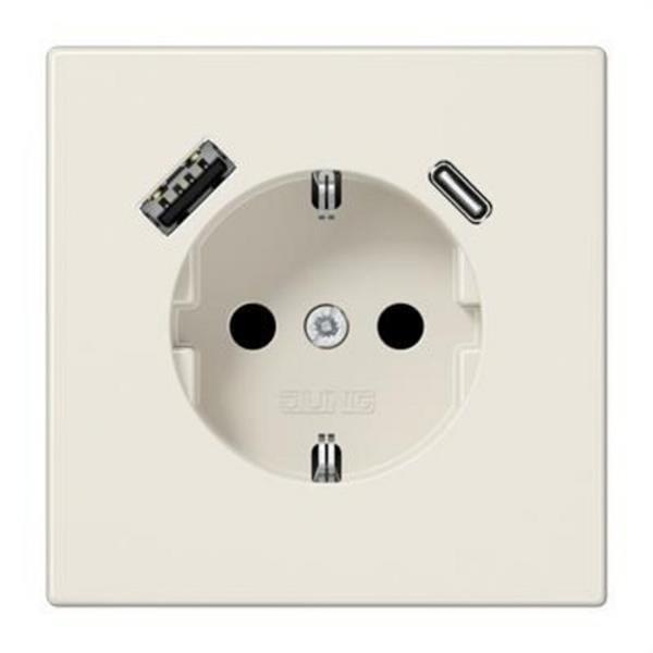 JUNG LS1520-15CA Enchufe Schuko® con USB tipo AC serie LS blanco