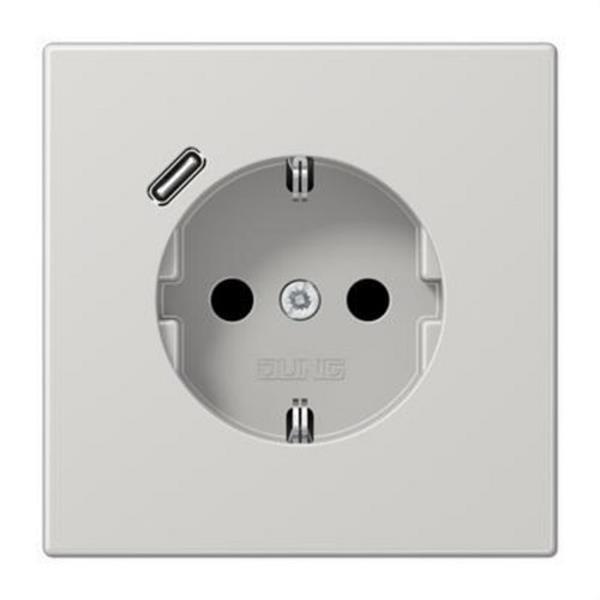 JUNG LS1520-18CLG Enchufe Schuko® con USB tipo C serie LS gris