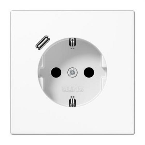 JUNG LS1520-18CWW Enchufe Schuko® con USB tipo C serie LS blanco alpino