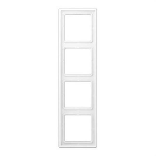 JUNG LS984WWM Marco cuádruple 81x294mm LS 990 lacado mate blanco alpino mate para montaje horizontal o ve