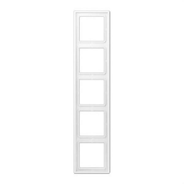 JUNG LS985WWM Marco quíntuple 81x365mm LS 990 lacado mate blanco alpino mate para montaje horizontal o ve