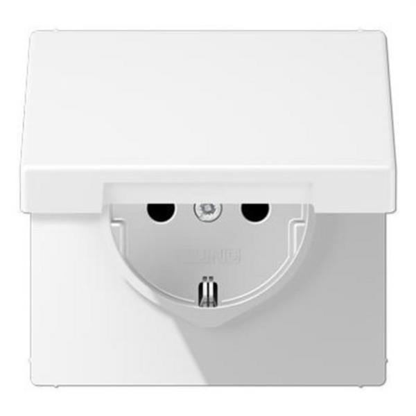 JUNG LS1521KIKLWWM Base enchufe Schuko® con tapa abatible blanco alpino mate