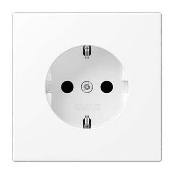 JUNG LS1521KIWWM Base enchufe Schuko® con protección para niños blanco mate
