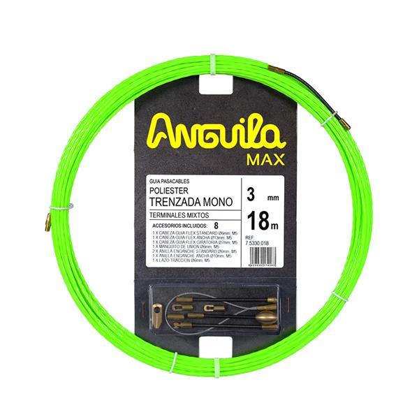 ANGUILA 75330018 Trenzado mono terminables intercambiables 18m ANGUILA MAX diámetro 3mm verde fluor
