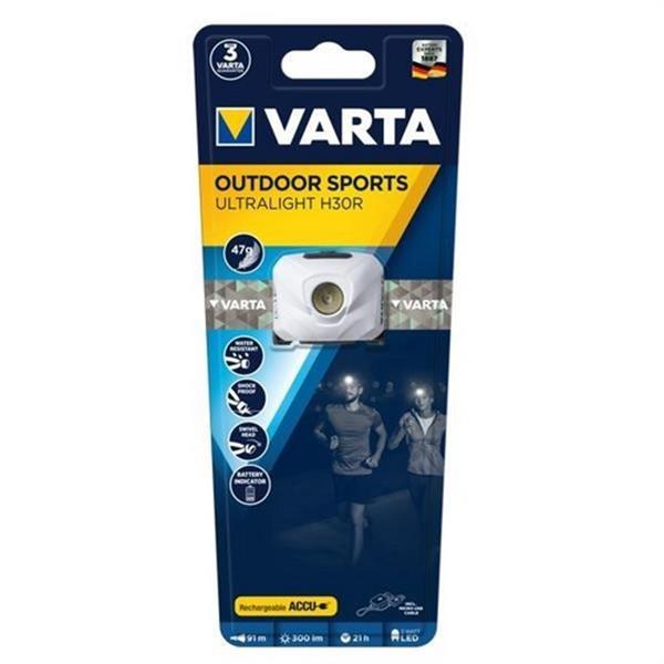 VARTA 18631101401 Linterna Outdoor Sports Ultralight blanca H30R 3W 300lm frontal