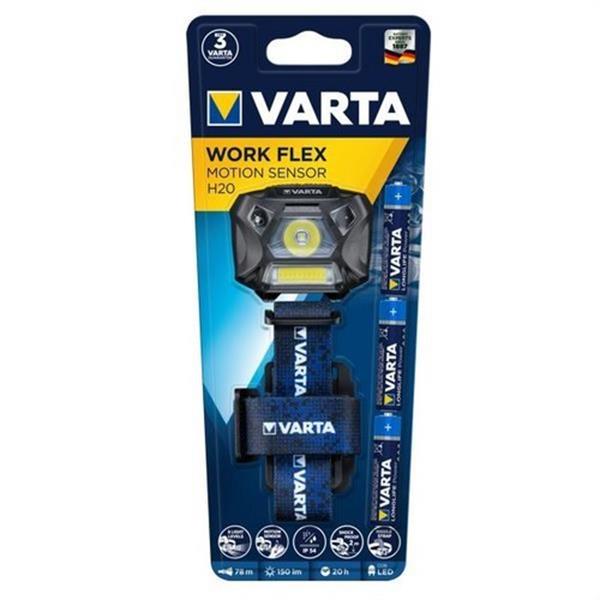 VARTA 18648101421 Linterna Work Flex Motion Sensor H20 COB LED 150lm IP54