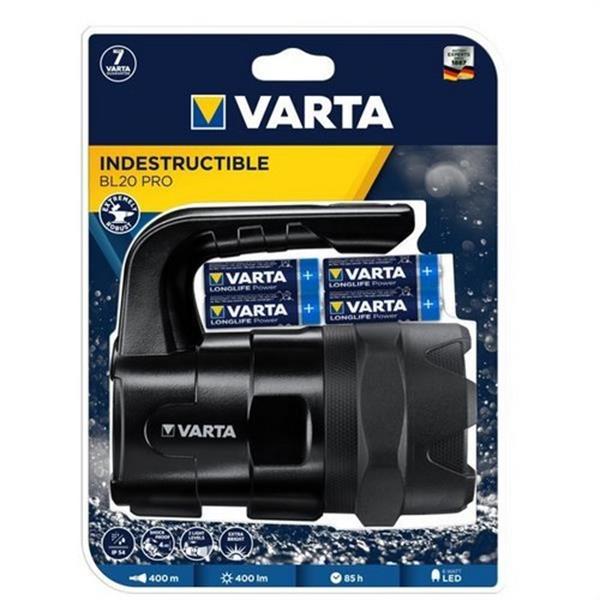 VARTA 18751101421 Linterna indestructible BL20 Pro LED 6W 400lm IP54+6AA