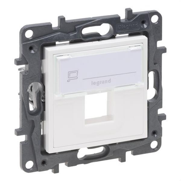 LEGRAND 863187 Adaptador individual para conectores RJ 45 tipo keystone Niloé Step, blanco mate