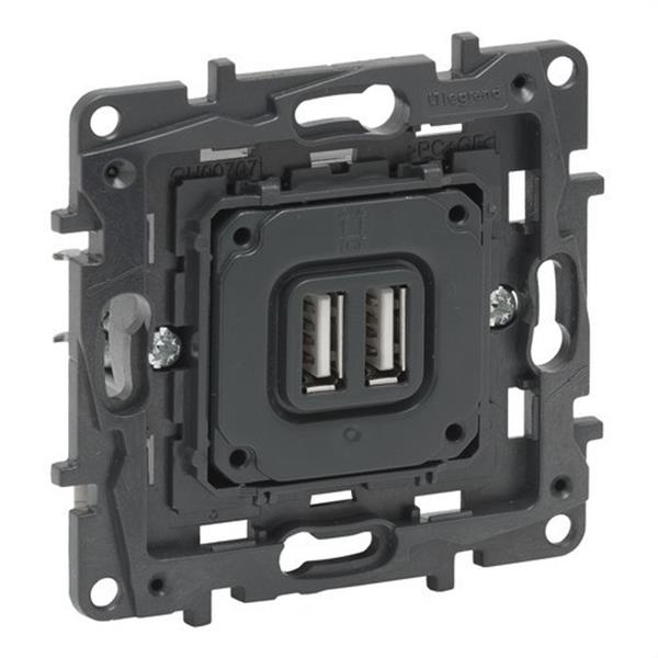 LEGRAND 864024 Base cargador doble USB A+A Niloé Step 250V