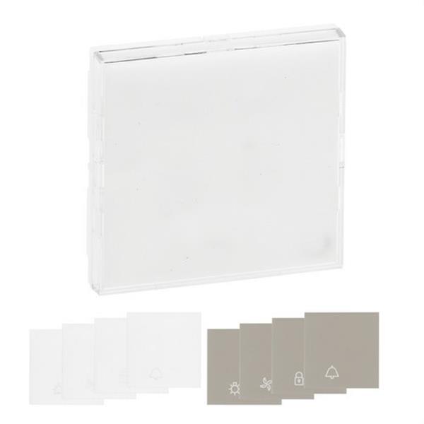 LEGRAND 864111 Tecla Niloé Step con portaetiquetas para interruptor y conmutador , blanco mate