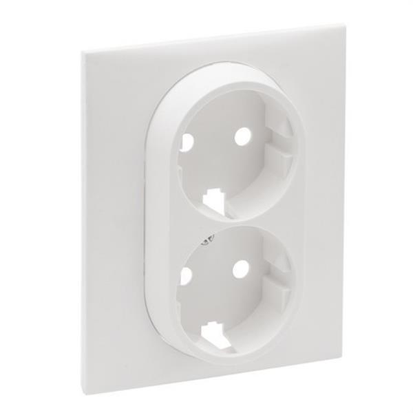 LEGRAND 864122 Frontal Niloé Step para base de corriente 2P+T, doble, blanco mate