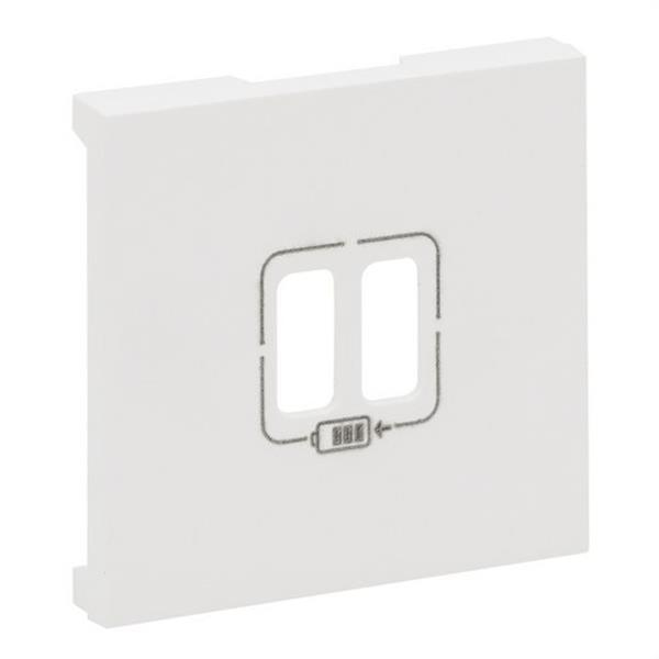 LEGRAND 864124 Frontal Niloé Step para base cargador doble USB A+A, blanco mate