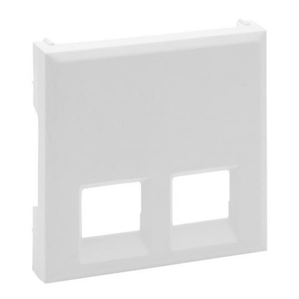 LEGRAND 864143 Frontal Niloé Step doble para bases telefónicas e informáticas RJ 45, blanco mate