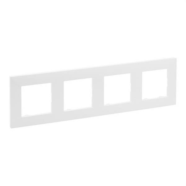 LEGRAND 864174 Placa Niloé Step, 4 elementos, blanco mate