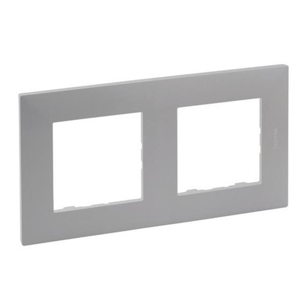 LEGRAND 864372 Placa Niloé Step, 2 elementos, aluminio