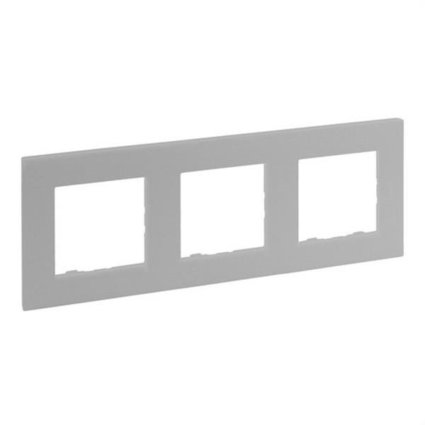LEGRAND 864373 Placa Niloé Step, 3 elementos, aluminio