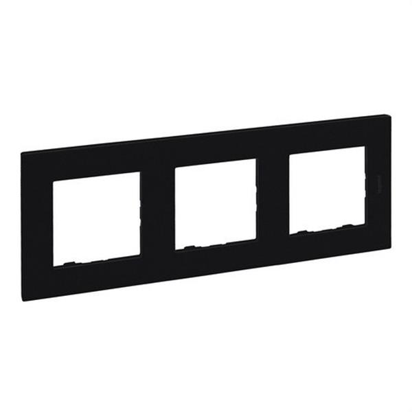 LEGRAND 864573 Placa Niloé Step, 3 elementos, negro mate