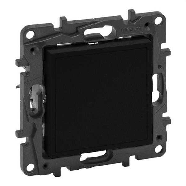 LEGRAND 864579 Tapa ciega y adaptador para Mosaic Niloé Step, negro mate