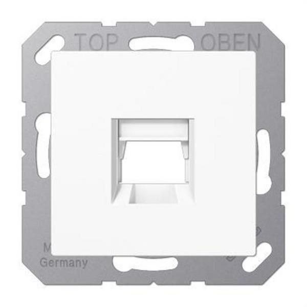 JUNG A1569-1WEWW Placa modular Jack-Radiall 1 toma A blanco alpino