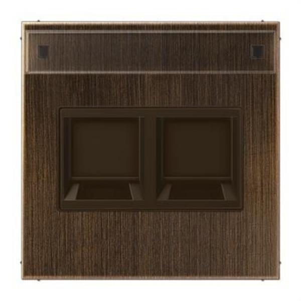 JUNG ME1969-2NAWEAT Placa modular Jack-Radiall 2 tomas ME1969-2NAWEAT LS latón antik