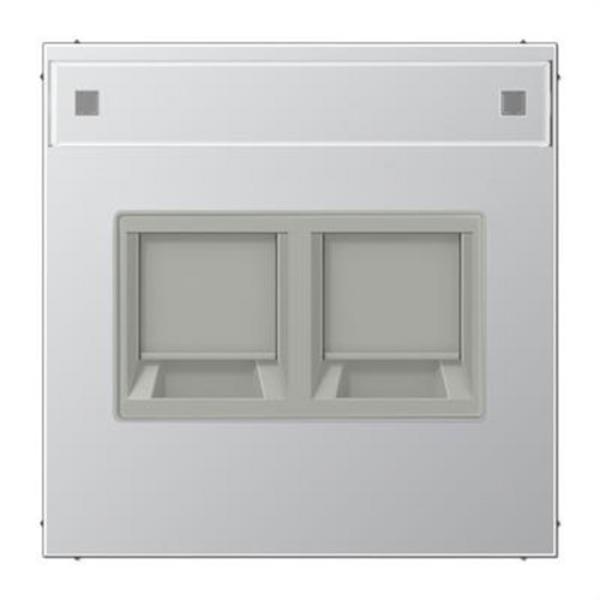 JUNG AL1969-2NAWE Placa modular Jack-Radiall 2 tomas AL1969-2NAWE LS aluminio