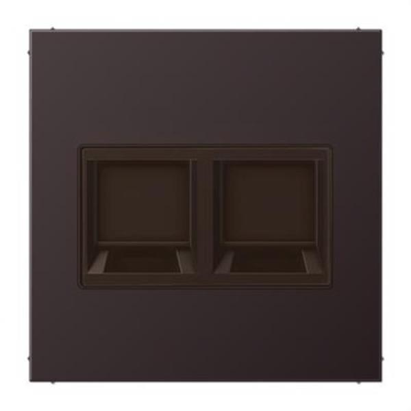 JUNG AL1969-2WED Placa modular Jack-Radiall 2 tomas LS dark