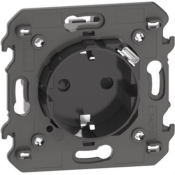 BTICINO KG4141USB Base enchufe 2P+T 3A 5V LIVING NOW 2 módulos con cargador USB integrado, dark
