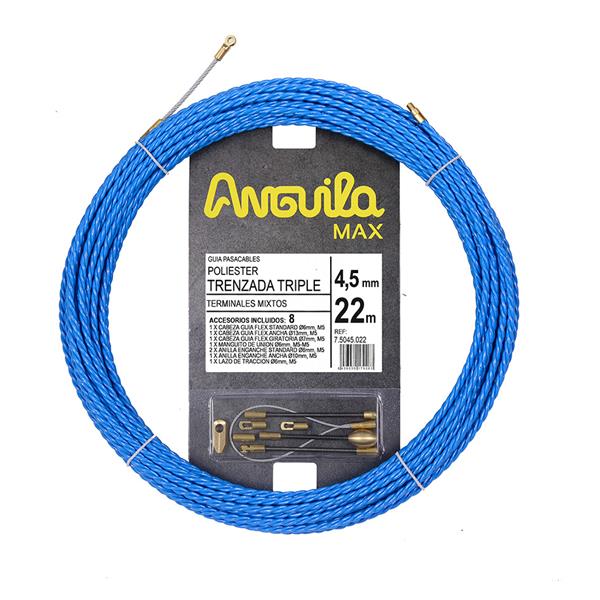 ANGUILA W75045022 Trenza triple poliéster Anguila Max diámetro 4,5mm 22m + WINDER