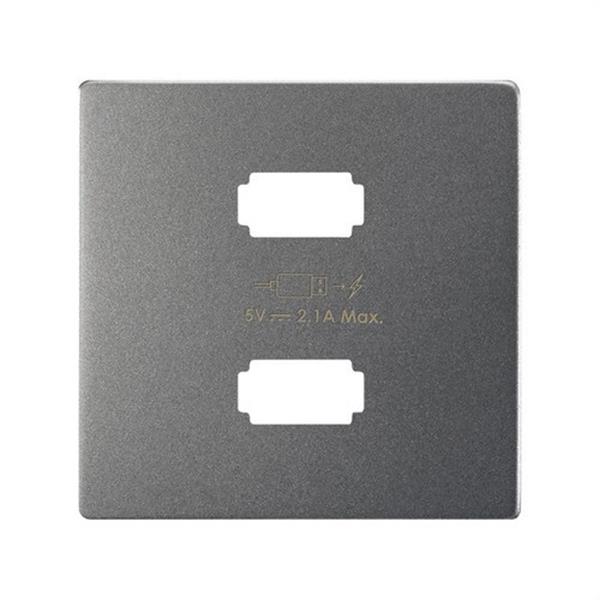SIMON 8221096-096 Placa cargador SIMON 82 CONCEPT 2xUSB 5V 2,1A titanio