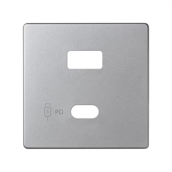 SIMON 8201296-093 Placa SIMON 82 CONCEPT doble cargador USB C+A QUICKCHARGE aluminio
