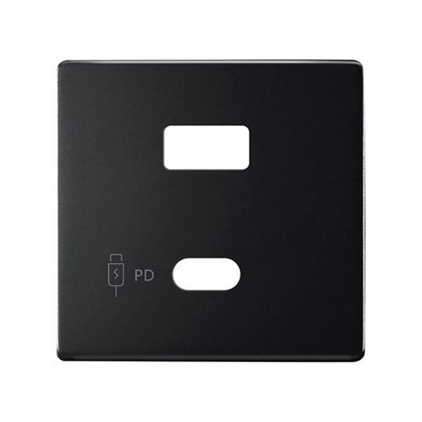 SIMON 8201296-098 Placa SIMON 82 CONCEPT doble cargador USB C+A QUICKCHARGE negro mate