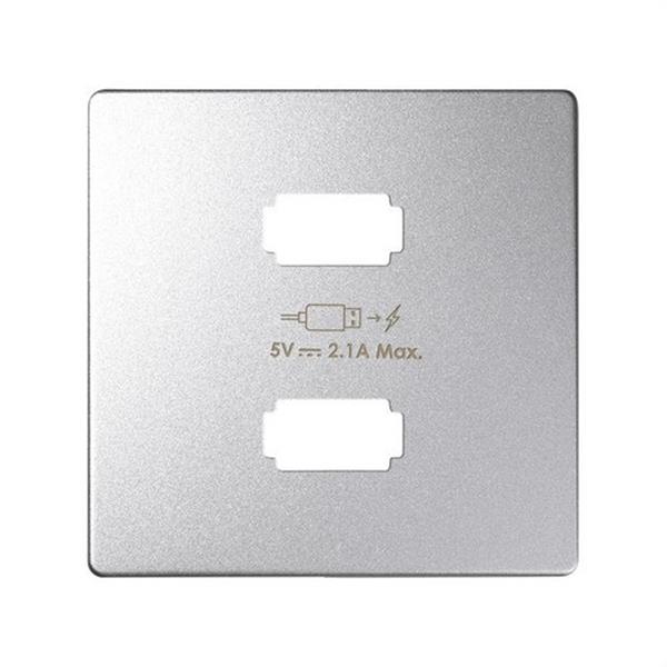 SIMON 8221096-093 Placa cargador SIMON 82 CONCEPT 2xUSB 5V 2,1A aluminio