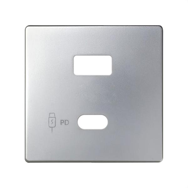 SIMON 8201296-033 Placa SIMON 82 doble cargador USB C+A QUICKCHARGE aluminio