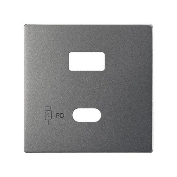 SIMON 8201296-096 Placa SIMON 82 CONCEPT doble cargador USB C+A QUICKCHARGE titanio