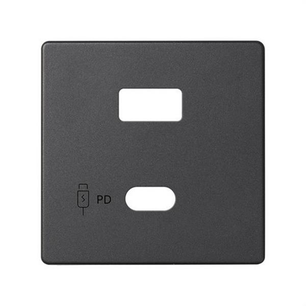 SIMON 8201296-038 Placa SIMON 82 doble cargador USB C+A QUICKCHARGE grafito