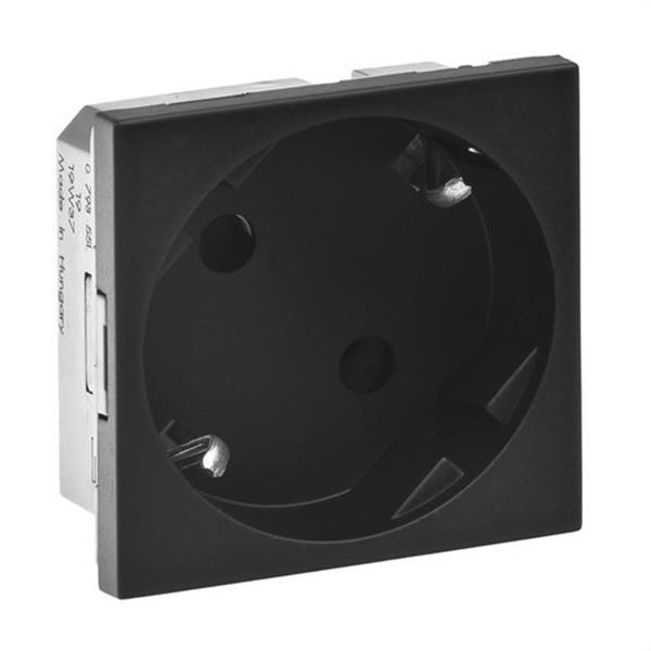 LEGRAND 079355L Base de corriente Mosaic 2P+T bornes automáticos 2 módulos, negro mate