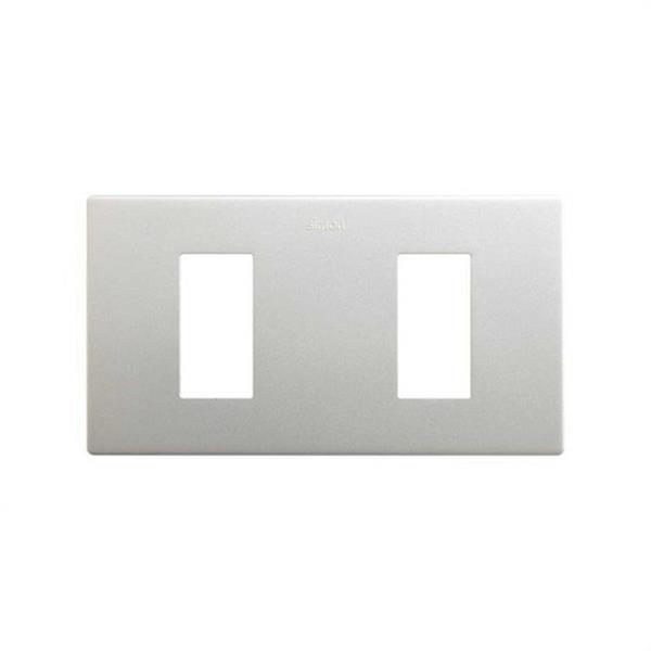 SIMON 27101620-093 Marco estética mínima SIMON 270 para 2 elementos aluminio