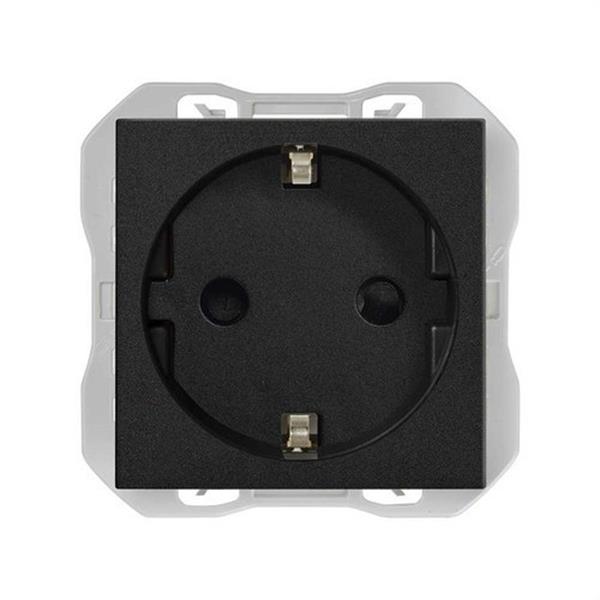SIMON 20000472-098 Base de enchufe SIMON 270 schuko con embornamiento rápido negro mate