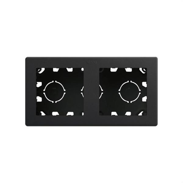 SIMON 20000821-098 Caja de superficie compacta SIMON 270 con 2 elementos negro mate