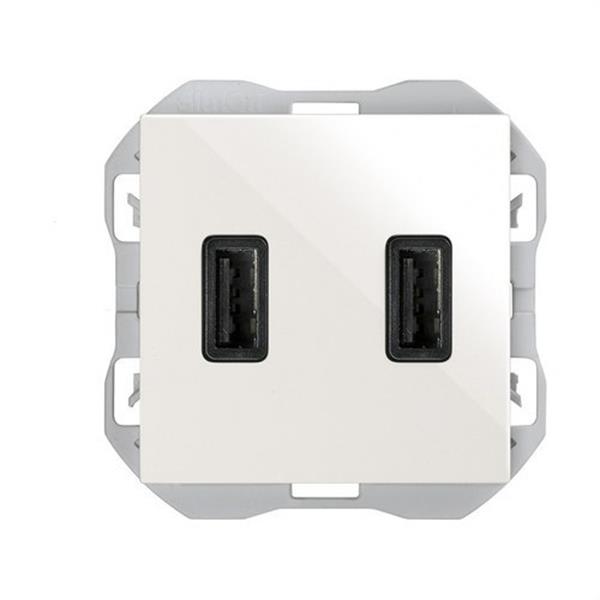 SIMON 20000096-090 Cargador SIMON 270 USB doble 2,1A tipo A+A blanco