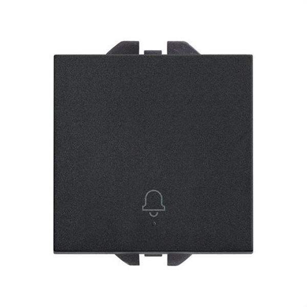 SIMON 20000152-098 Pulsador SIMON 270 con grabado campana 10A negro mate