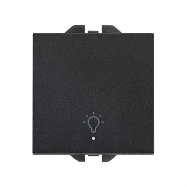 SIMON 20000161-098 Pulsador SIMON 270 con grabado luz luminoso 10A negro mate