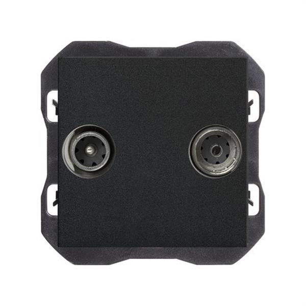 SIMON 20000487-098 Toma SIMON 270 R-TV+SAT intermedia negro mate