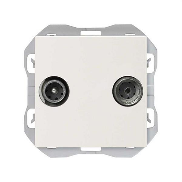 SIMON 20000487-090 Toma SIMON 270 R-TV+SAT intermedia blanco