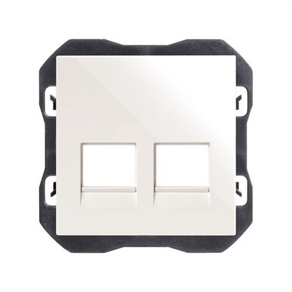 SIMON 20000088-090 Tapa SIMON 270 RJ45 doble sin conector blanco