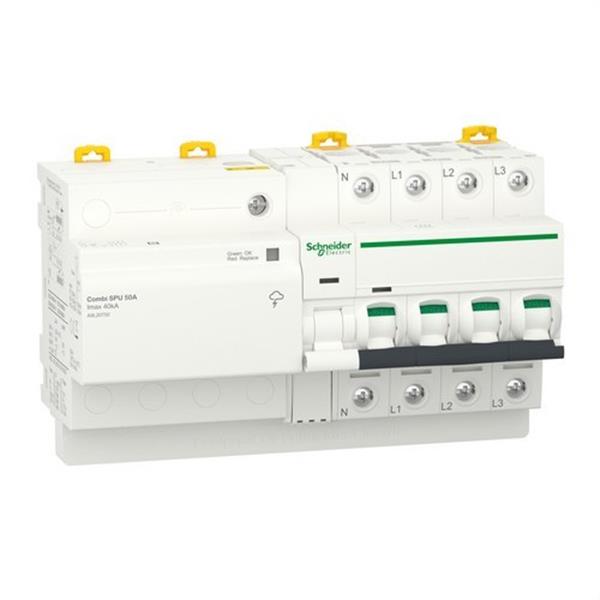 SCHNEIDER ELECTRIC A9L20750 Dispositivo de protección sobretensiones ACTI9 Combi SPU 3P+N 50A
