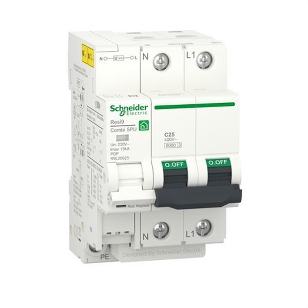 SCHNEIDER ELECTRIC R9L20625 Interruptor automático RESI9 Combi SPU 1PN C 25A
