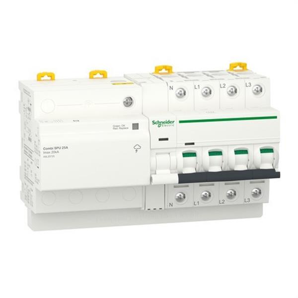 SCHNEIDER ELECTRIC A9L20725 Dispositivo de protección sobretensiones ACTI9 Combi SPU 3P+N 25A