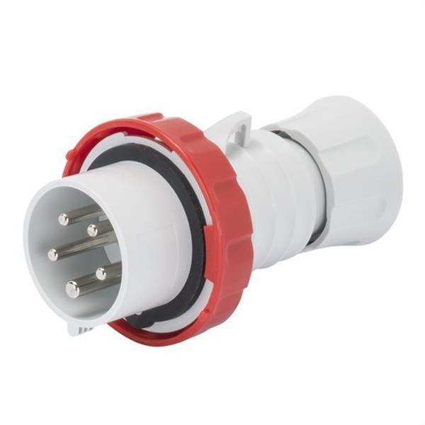 GEWISS GW60031H Clavija móvil recta HP conexionado de tornillo 3P+N+T 16A 380-415V 50-60Hz 6h rojo IP66/67/