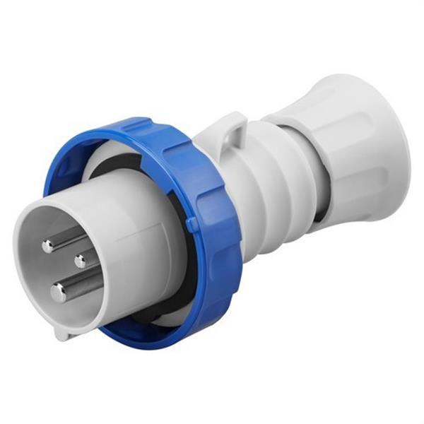 GEWISS GW60037H Clavija móvil recta HP conexionado de tornillo 2P+T 32A 200-250V 50-60Hz 6h azul IP66/67/68